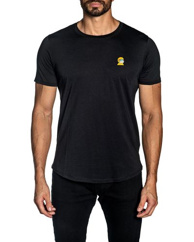 Jared Lang Embroidered Crewneck T-shirt - Black
