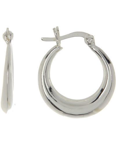 Argento Vivo Sterling Silver Sterling Silver Tapered Hoop Earrings - Metallic