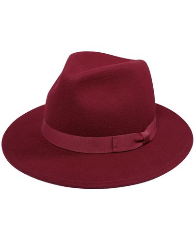 San Diego Hat Wool Fedora Hat - Red