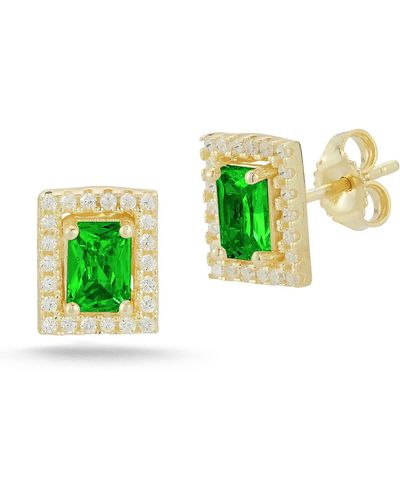 Glaze Jewelry 14k Gold Vermeil Cz Stud Earrings - Green