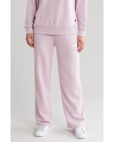 PUMA Essential French Terry Wide Leggings - Pink