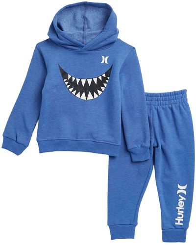 Hurley 2-piece Sharkbait Fleece Hoodie Top & Sweatpants Set - Blue
