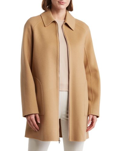Theory Clean Caban Double Face Wool Blend Coat - Brown