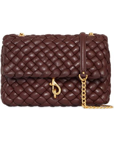 Rebecca Minkoff Edie Woven Leather Convertible Crossbody Bag - Brown