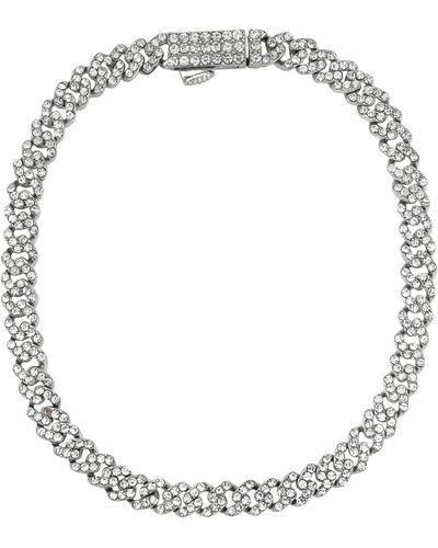 Adornia Pavé Cubic Zirconia 5mm Curb Chain Bracelet - White