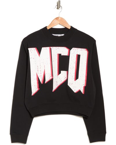 McQ Tour Logo Regular Sweatshirt In Darkest Black At Nordstrom Rack