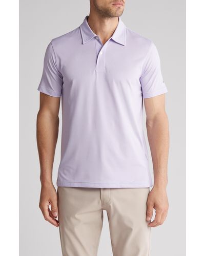 Brooks Brothers Stripe Golf Polo - Purple