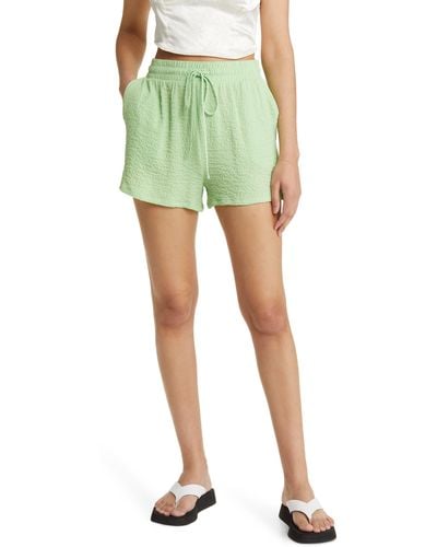 BP. Textured Drawstring Shorts - Green