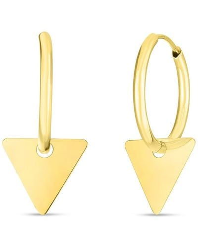 KARAT RUSH Triangle Drop Huggie Hoop Earrings - Yellow