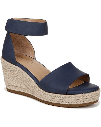 SOUL Naturalizer Oakley Ankle Strap Espadrille Wedge Sandal - Blue