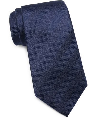 Tommy Hilfiger Herringbone Solid Stripe Tie - Blue