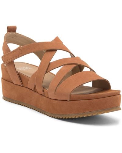 Eileen Fisher Extra Leather Platform Sandal - Brown