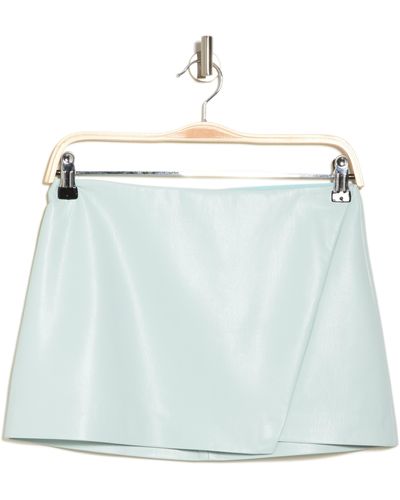 Alice + Olivia Alice + Olivia Lilia Faux Leather Crossover Skirt In Powder Blue At Nordstrom Rack