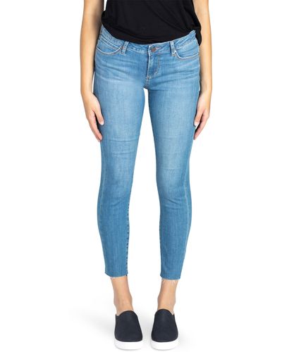 Articles of Society Carly Raw Hem Ankle Crop Skinny Jeans - Blue