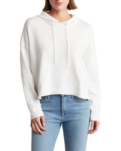 Sweet Romeo Heart Crop Hooded Sweater - White