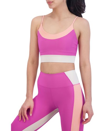 SAGE Collective Colorblock Sports Bra - Pink