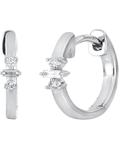 Bony Levy 18k White Gold Diamond Huggie Hoop Earrings