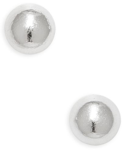 Argento Vivo Sterling Silver Teeny Ball Stud Earrings - White