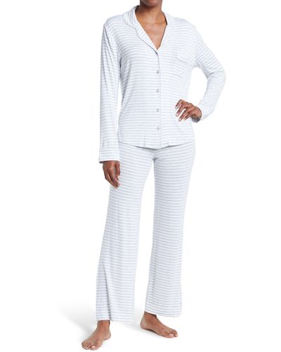 Nordstrom Tranquility Long Sleeve Shirt & Pants Two-piece Pajama Set - White