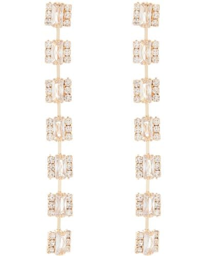 Tasha Crystal Linear Drop Earrings - White