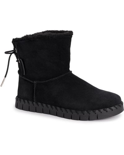 Muk Luks Albany Faux Shearling Lined Boot - Black