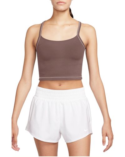 Nike One Fitted Dri-fit Crop Tank Top - White