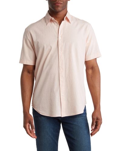 COASTAORO Coloras Multi Slub Short Sleeve Regular Fit Shirt - Blue