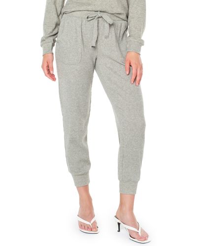 RACHEL Rachel Roy Luna Ribbed Crop Drawstring Sweatpants - Gray