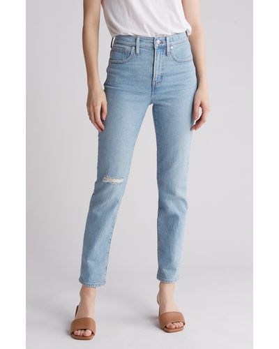 Madewell The Perfect Vintage Ripped Knee Jeans - Blue