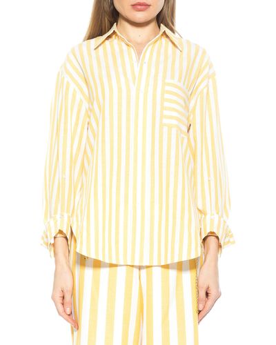 Alexia Admor Tammi Oversize Stripe Boyfriend Button-up Shirt - Natural