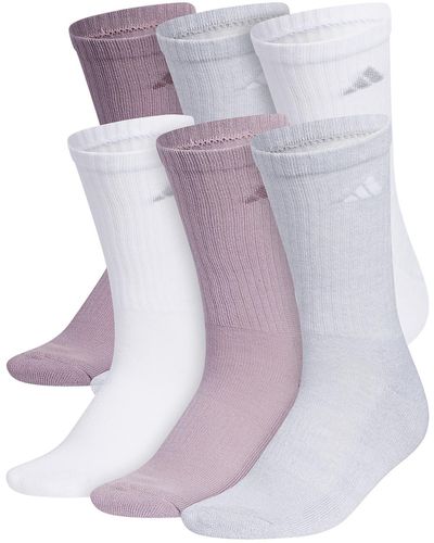 adidas 6-pack Athletic Cushion Crew Socks - Purple