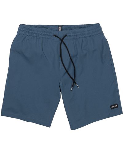 Volcom Stones Hybrid Drawstring Waist Shorts - Blue