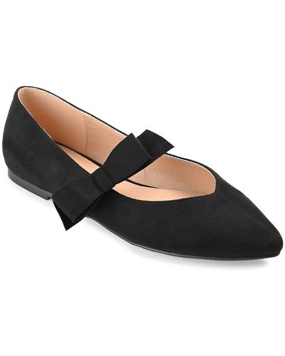 Journee Collection Aizlynn Bow Flat - Black