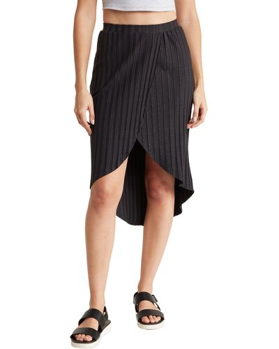Go Couture Pleated Tulip Midi Skirt - Black