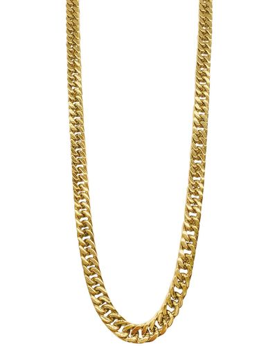 Adornia Water Resistant Cuban Chain Necklace - Yellow