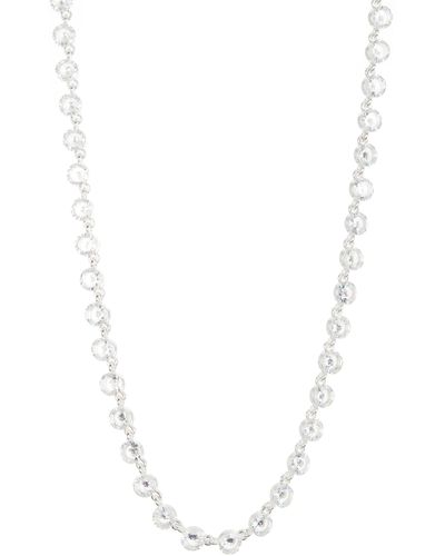 Anne Klein Crystal & Imitation Pearl Collar Necklace - White