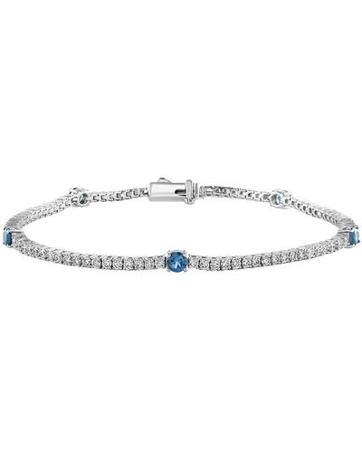 Effy 14k White Gold White & Blue Lab Created Diamond Tennis Bracelet