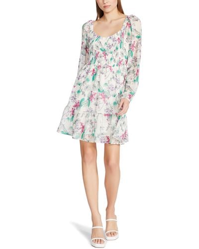 Steve Madden Floral Long Sleeve Smocked Dress - Multicolor