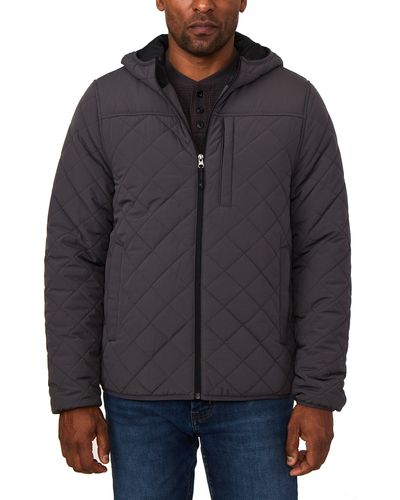Rainforest Squall Water Resistant Quilted Hooded Jacket - Black
