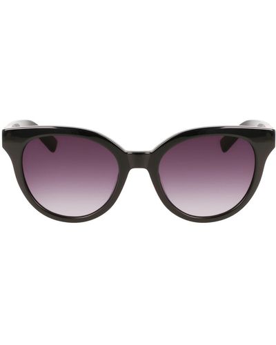 Longchamp Le Pliage 53mm Gradient Round Sunglasses - Black