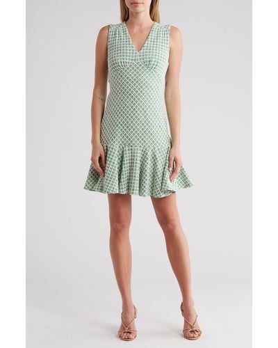 Taylor Dresses Sleeveless Tweed Dress - Green