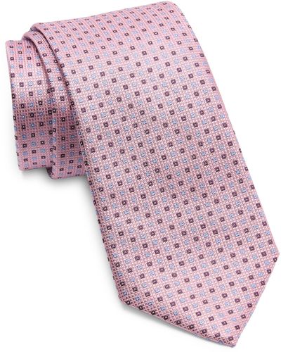 Duchamp Micro Neat Silk Tie - Pink
