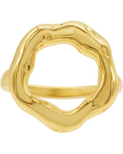 Adornia Water Resistant Hammered Circle Ring - Metallic