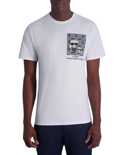 Karl Lagerfeld Karl & Choupette Logo Cotton Graphic T-shirt - White