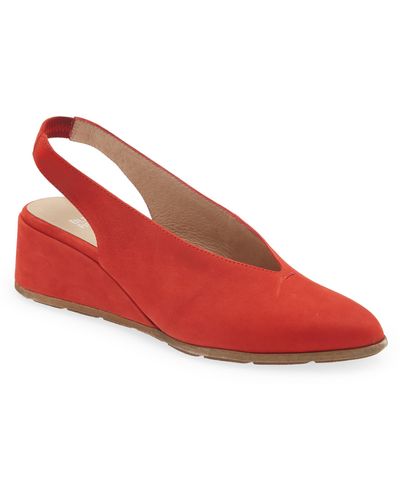 Eileen Fisher Devi Slingback Wedge Sandal - Red