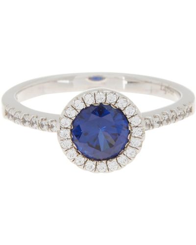 Lafonn Blue Sapphire & Simulated Diamond Halo Ring