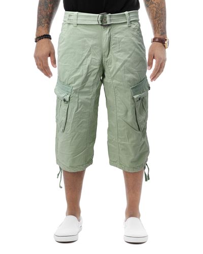 Xray Jeans Belted Cargo Shorts - Green