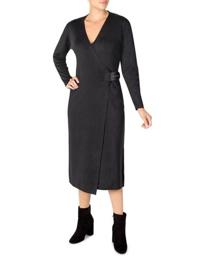 Julia Jordan Turtleneck Long Sleeve Midi Dress - Black