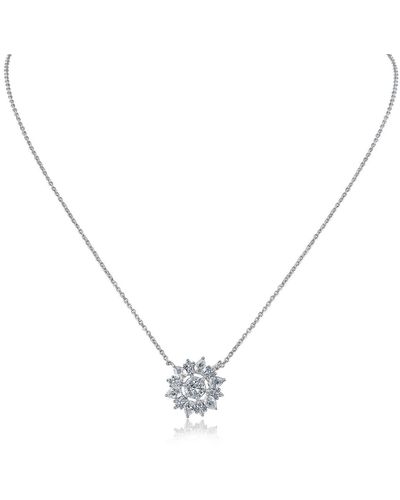 CZ by Kenneth Jay Lane Open Pendant Necklace - Blue