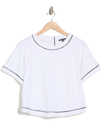Adrianna Papell Dolam Sleeve Knit Top - White